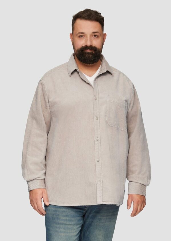 Regular Fit: Cordhemd mit Brusttasche