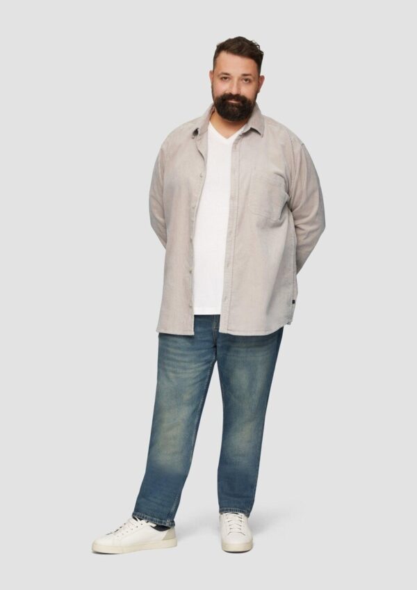 Regular Fit: Cordhemd mit Brusttasche