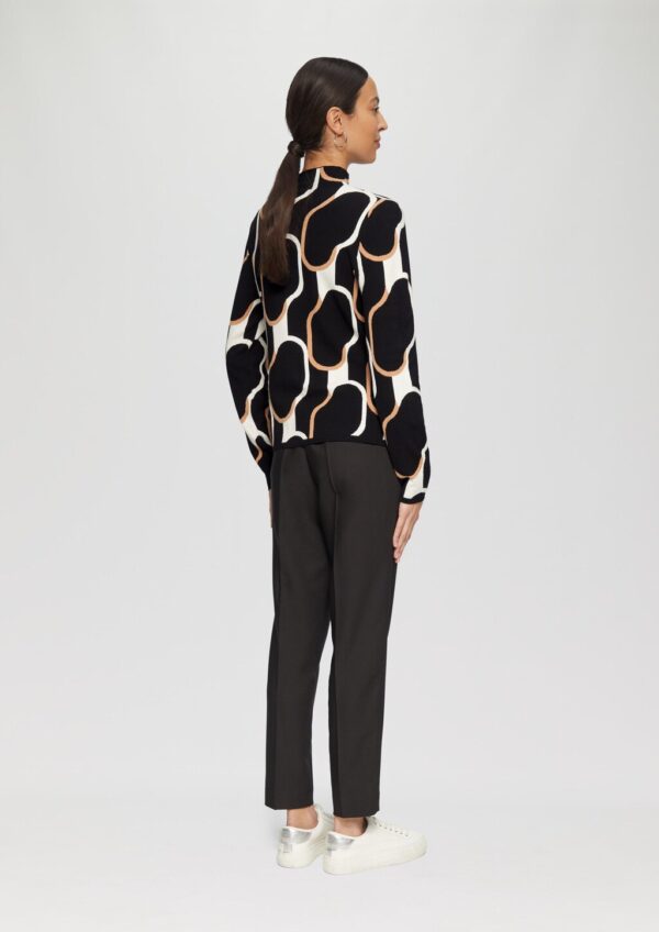 Schmaler Strickpullover mit Jacquard-Muster