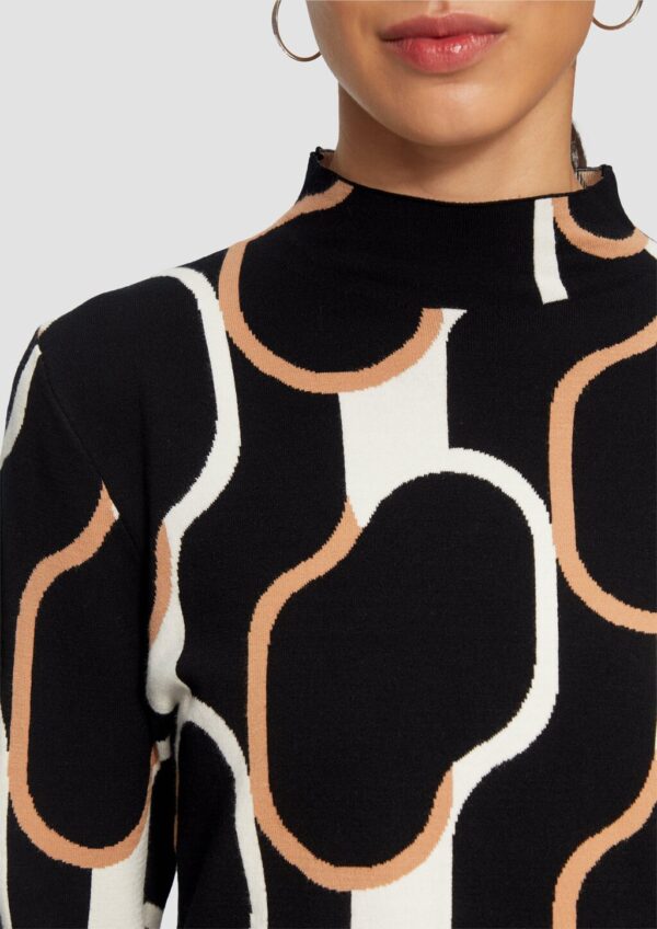 Schmaler Strickpullover mit Jacquard-Muster