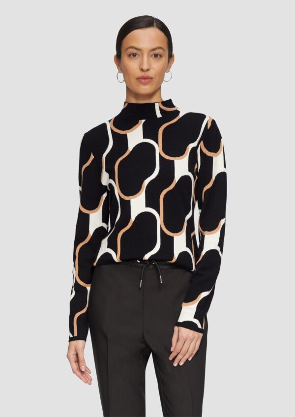 Schmaler Strickpullover mit Jacquard-Muster