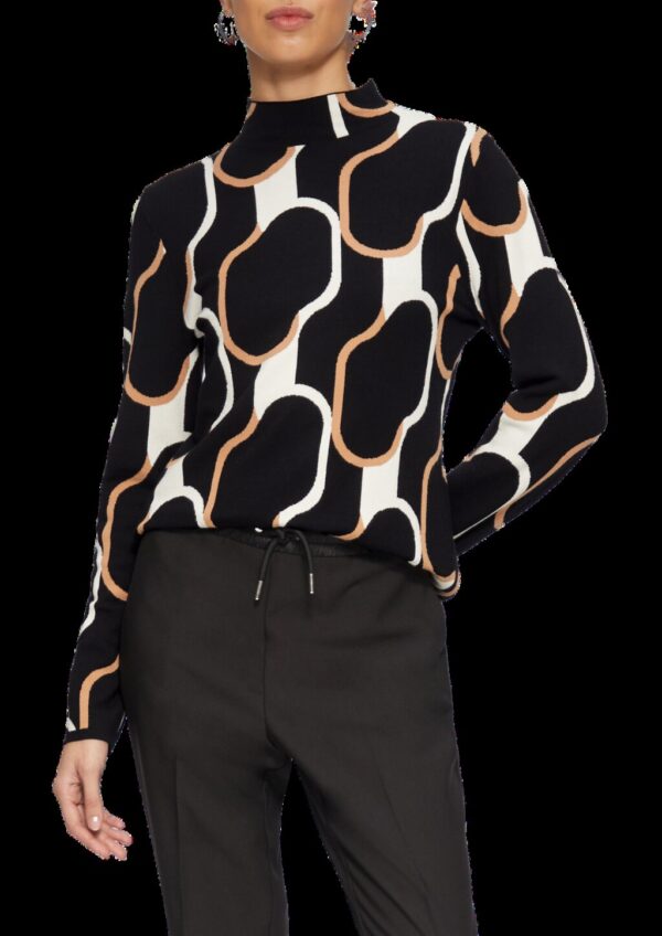 Schmaler Strickpullover mit Jacquard-Muster