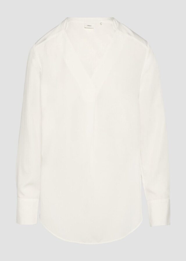 Longbluse aus Modalmix mit Tunika-Ausschnitt