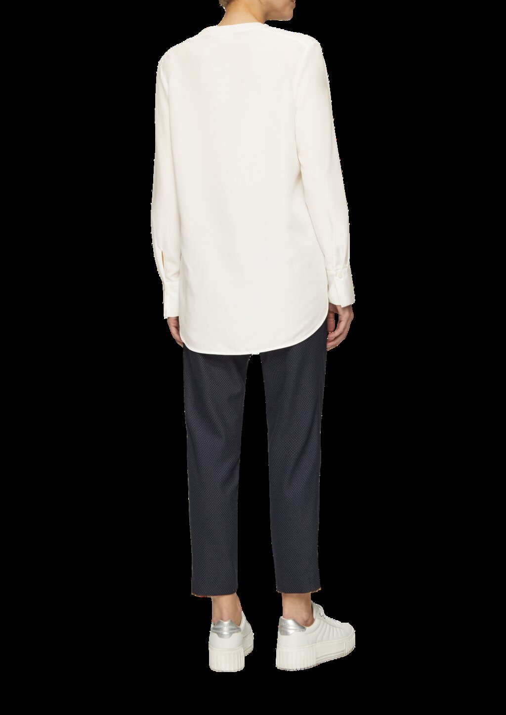 Longbluse aus Modalmix mit Tunika-Ausschnitt