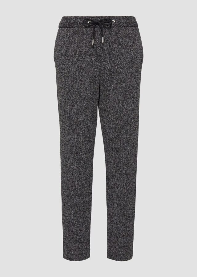 Jogpants mit Elastikbund und Fischgrat-Struktur