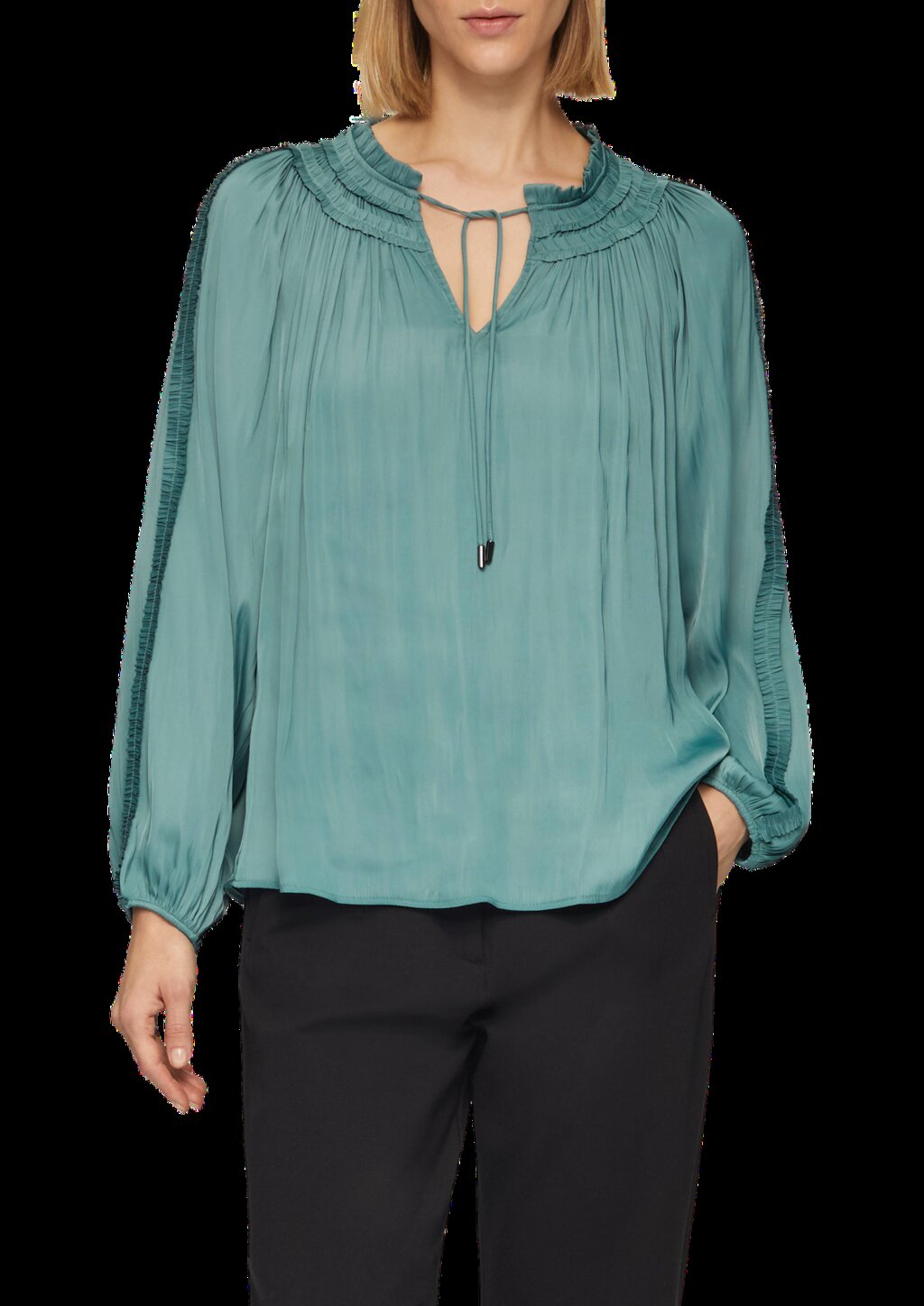 Tunika-Bluse mit Rüschen-Details