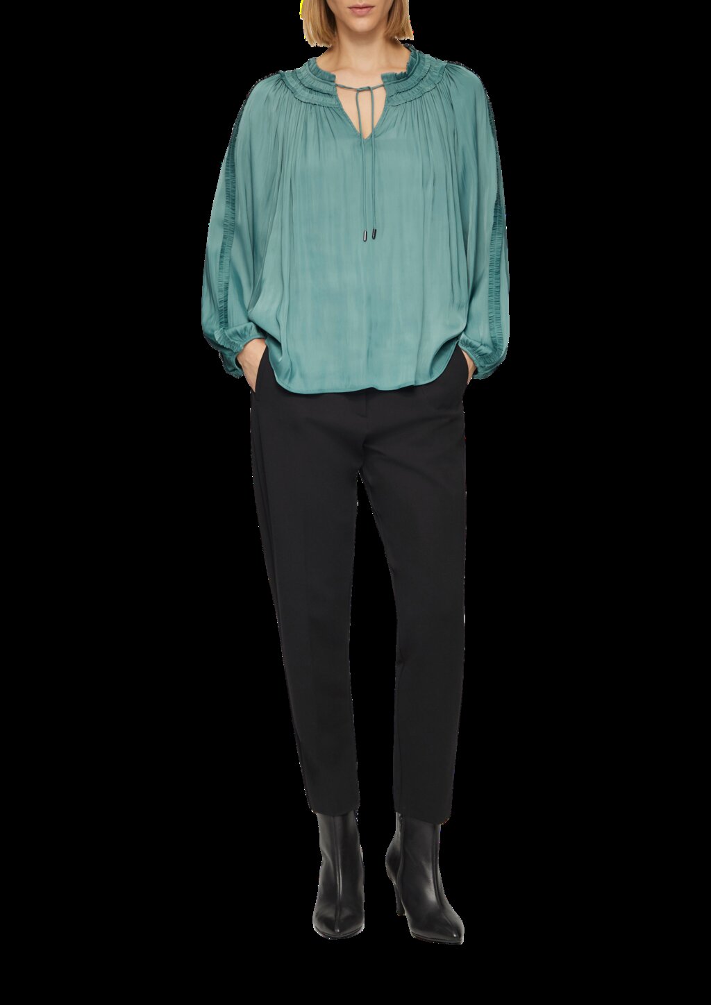 Tunika-Bluse mit Rüschen-Details