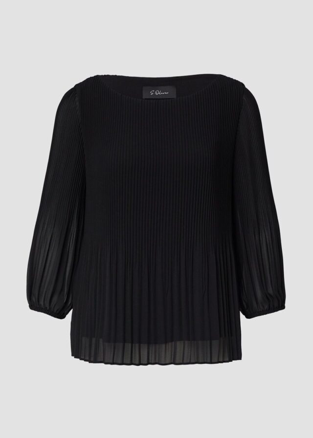 Plisseebluse mit 3/4-Arm