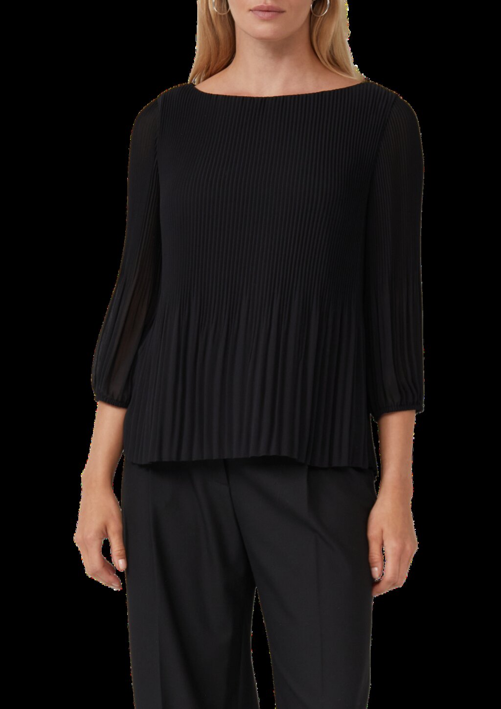 Plisseebluse mit 3/4-Arm