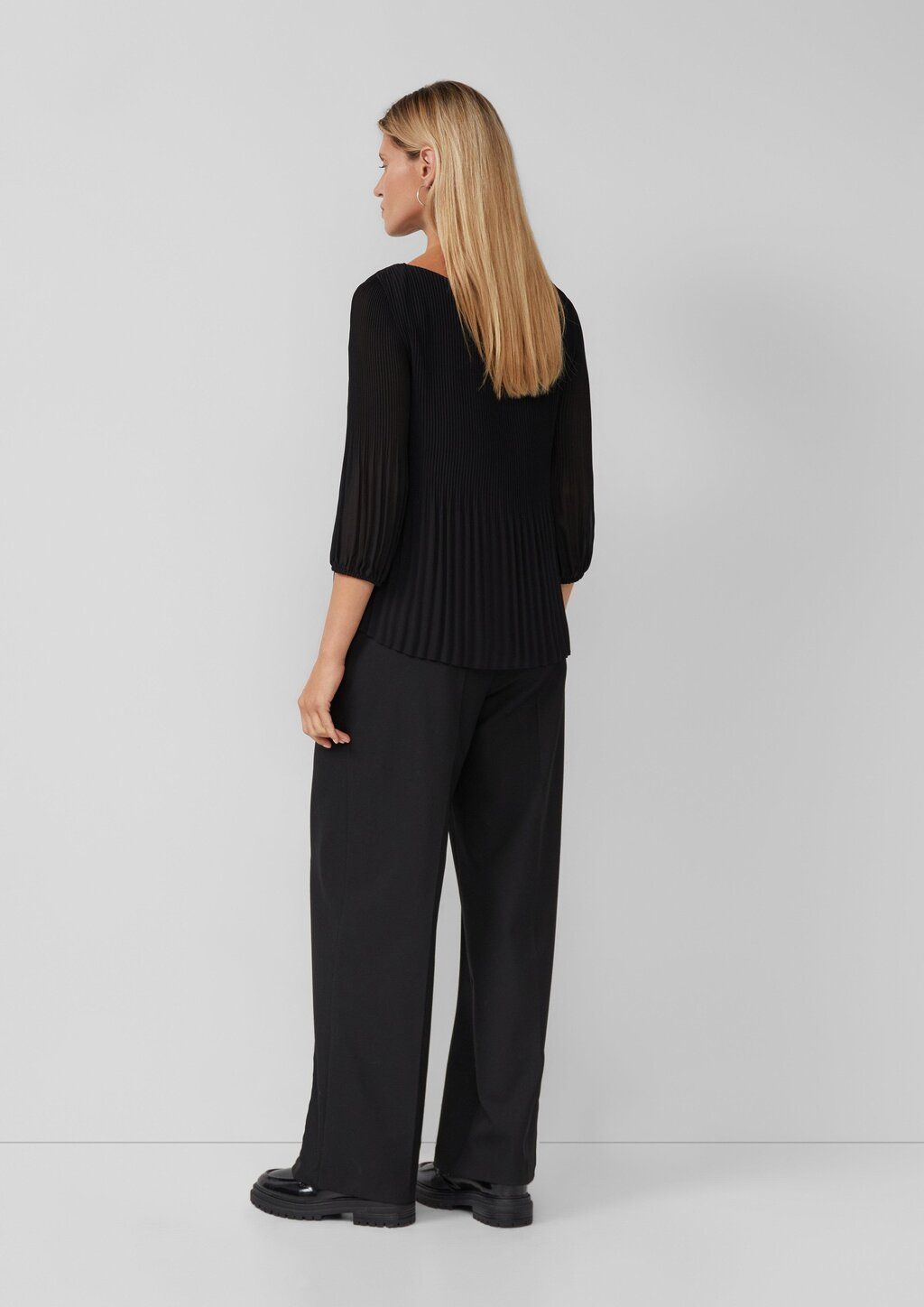 Plisseebluse mit 3/4-Arm