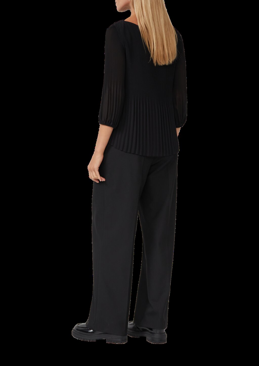 Plisseebluse mit 3/4-Arm