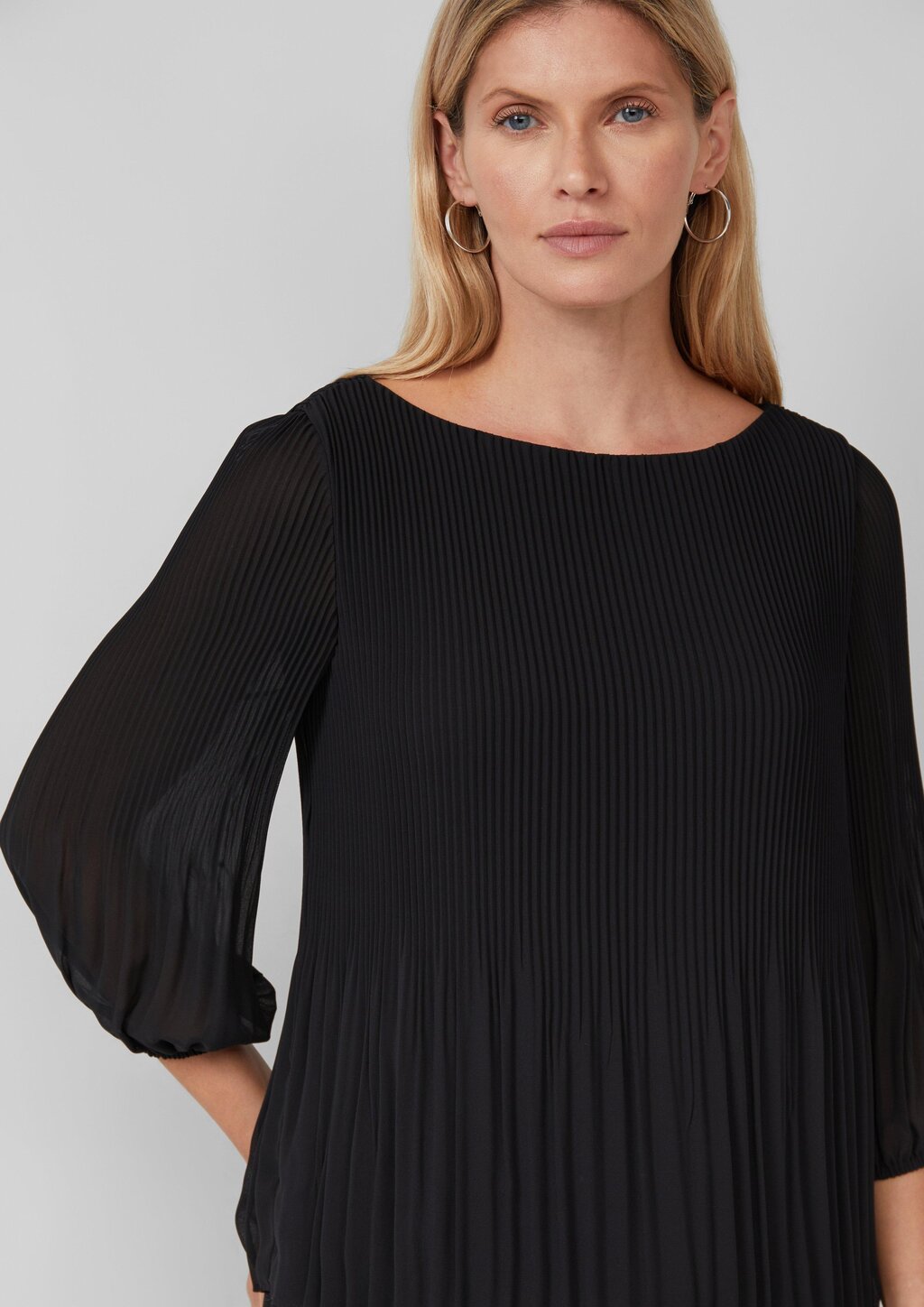 Plisseebluse mit 3/4-Arm