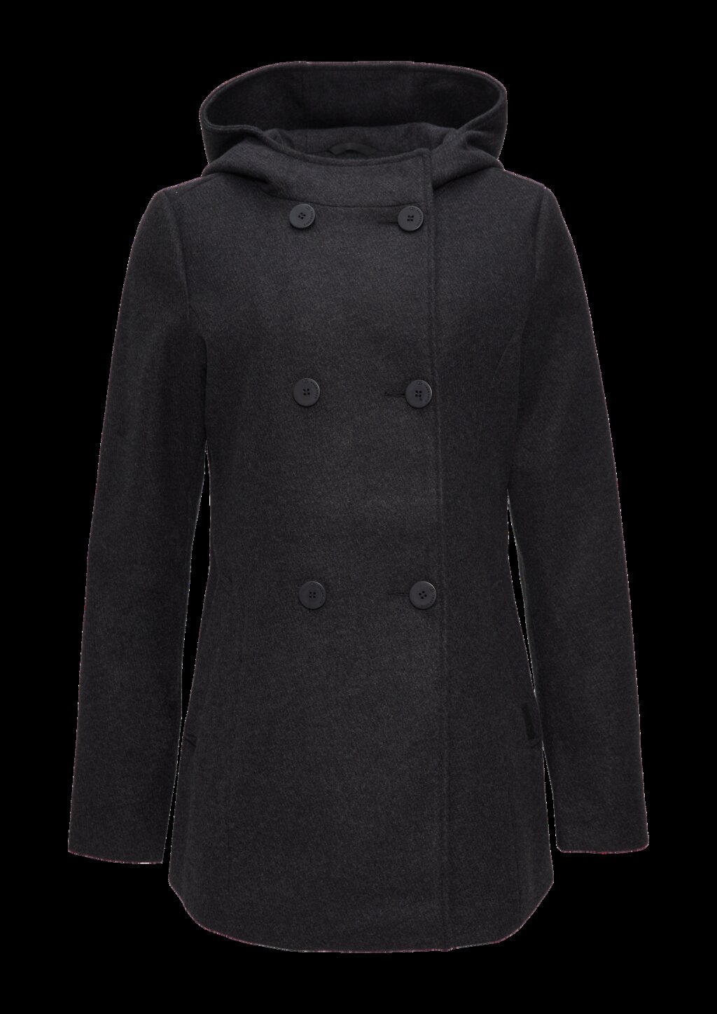 Jacke mit Kapuze in Wolloptik