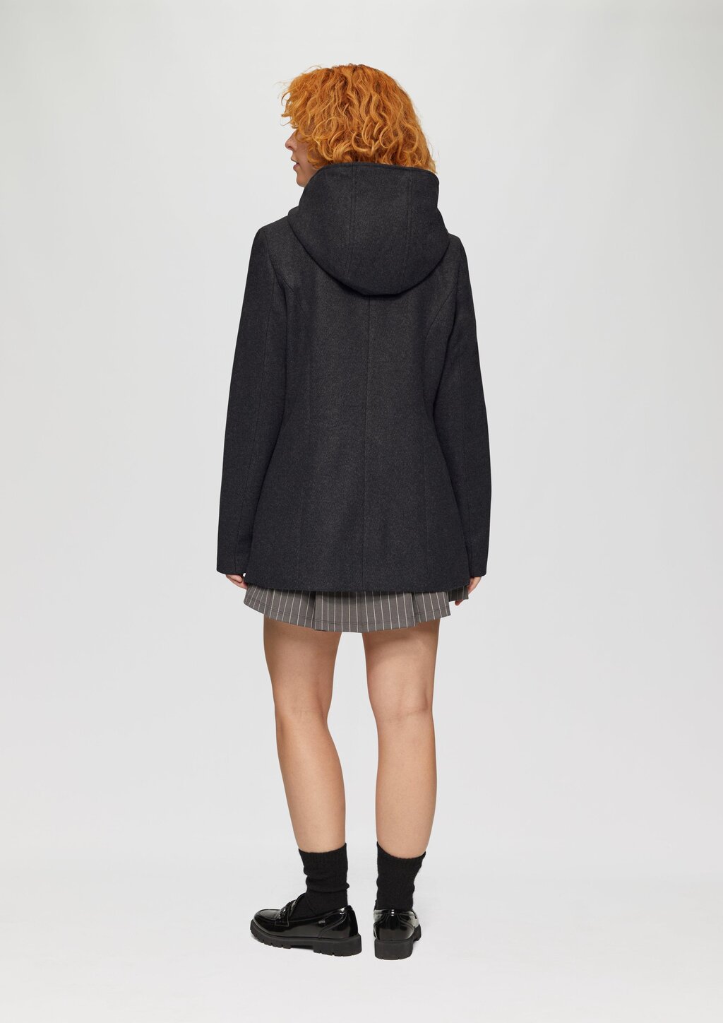 Jacke mit Kapuze in Wolloptik