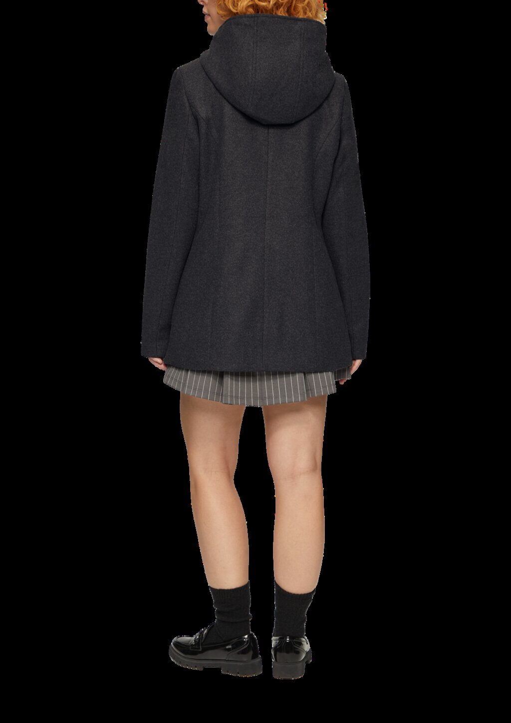 Jacke mit Kapuze in Wolloptik