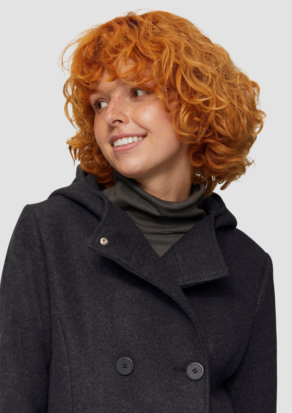 Jacke mit Kapuze in Wolloptik