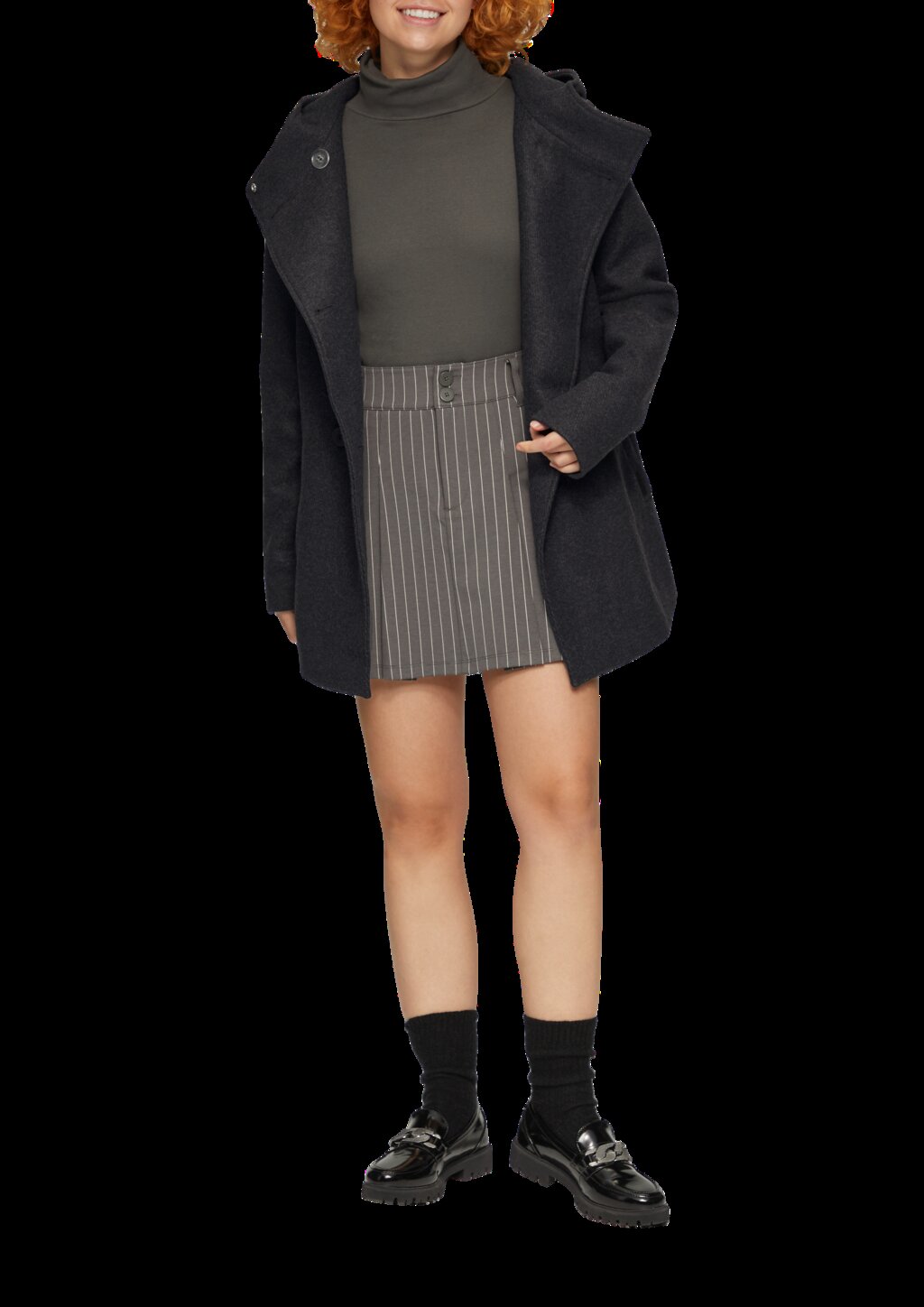 Jacke mit Kapuze in Wolloptik