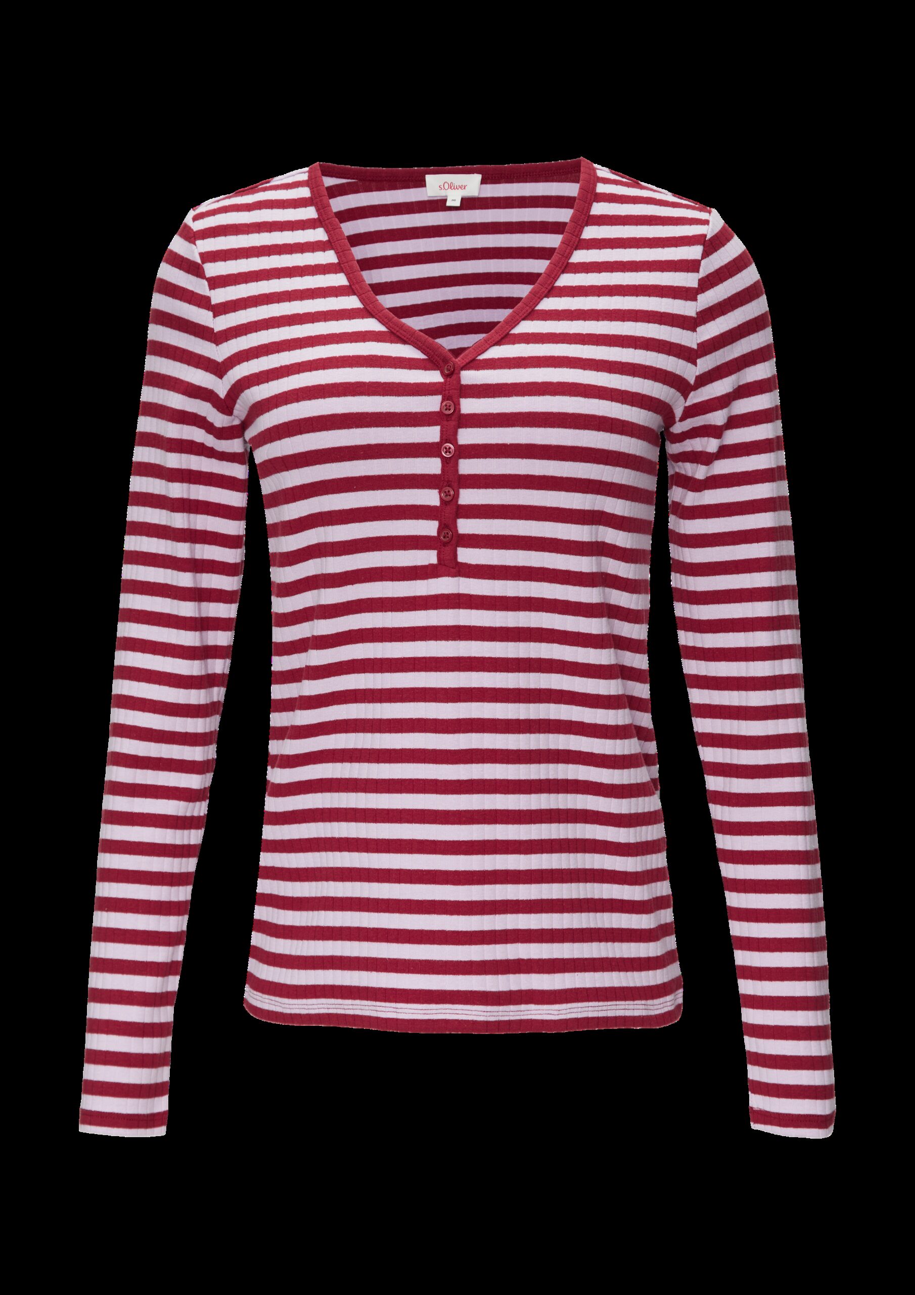 Stretchiges Longsleeve mit Henleyausschnitt