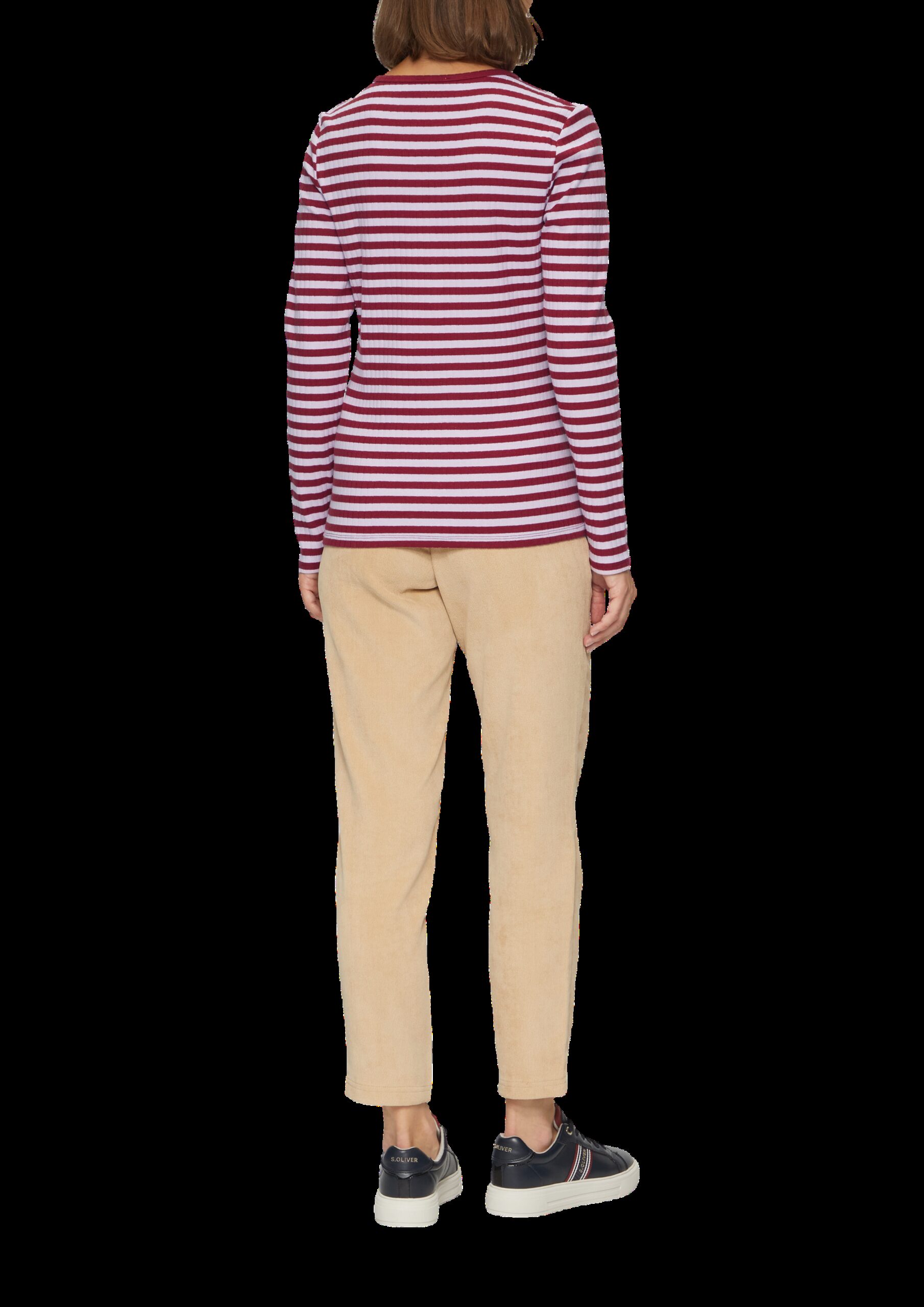 Stretchiges Longsleeve mit Henleyausschnitt