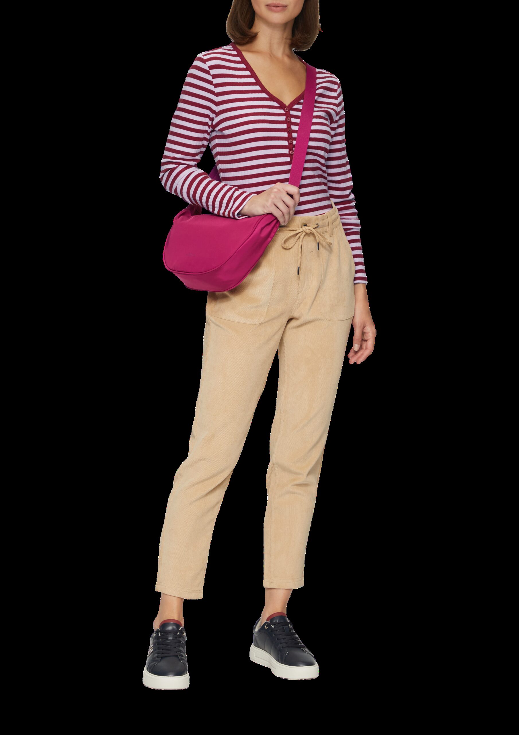 Stretchiges Longsleeve mit Henleyausschnitt