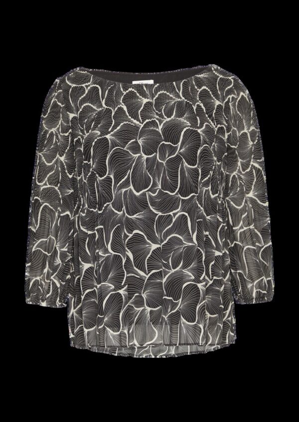 Bluse in feinem Plisée mit abstrakter Musterung