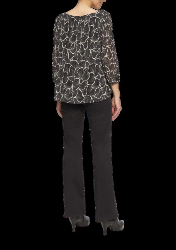 Bluse in feinem Plisée mit abstrakter Musterung