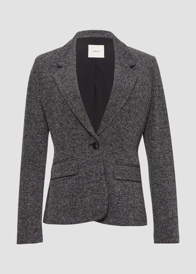 Schmal geschnittener Blazer aus Interlockjersey