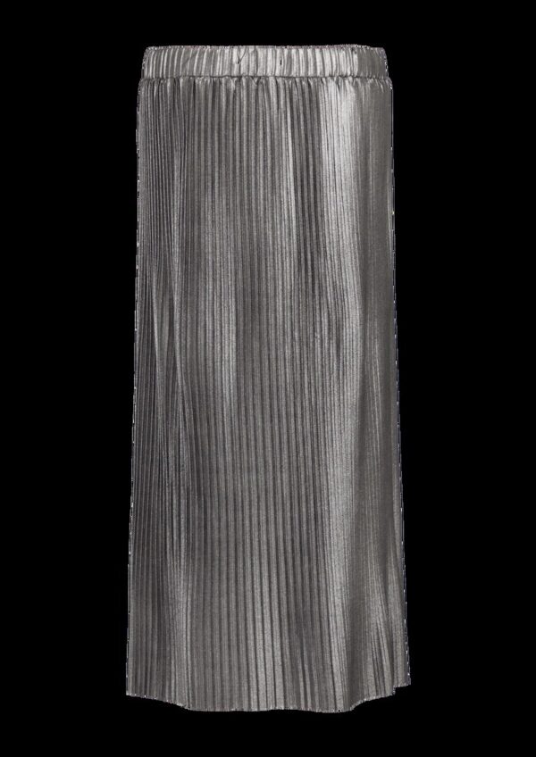 Plisseerock in Midilänge mit Metallic-Effekt