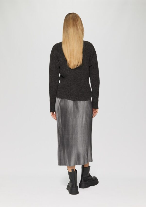 Plisseerock in Midilänge mit Metallic-Effekt