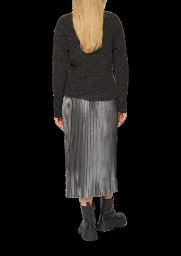 Plisseerock in Midilänge mit Metallic-Effekt