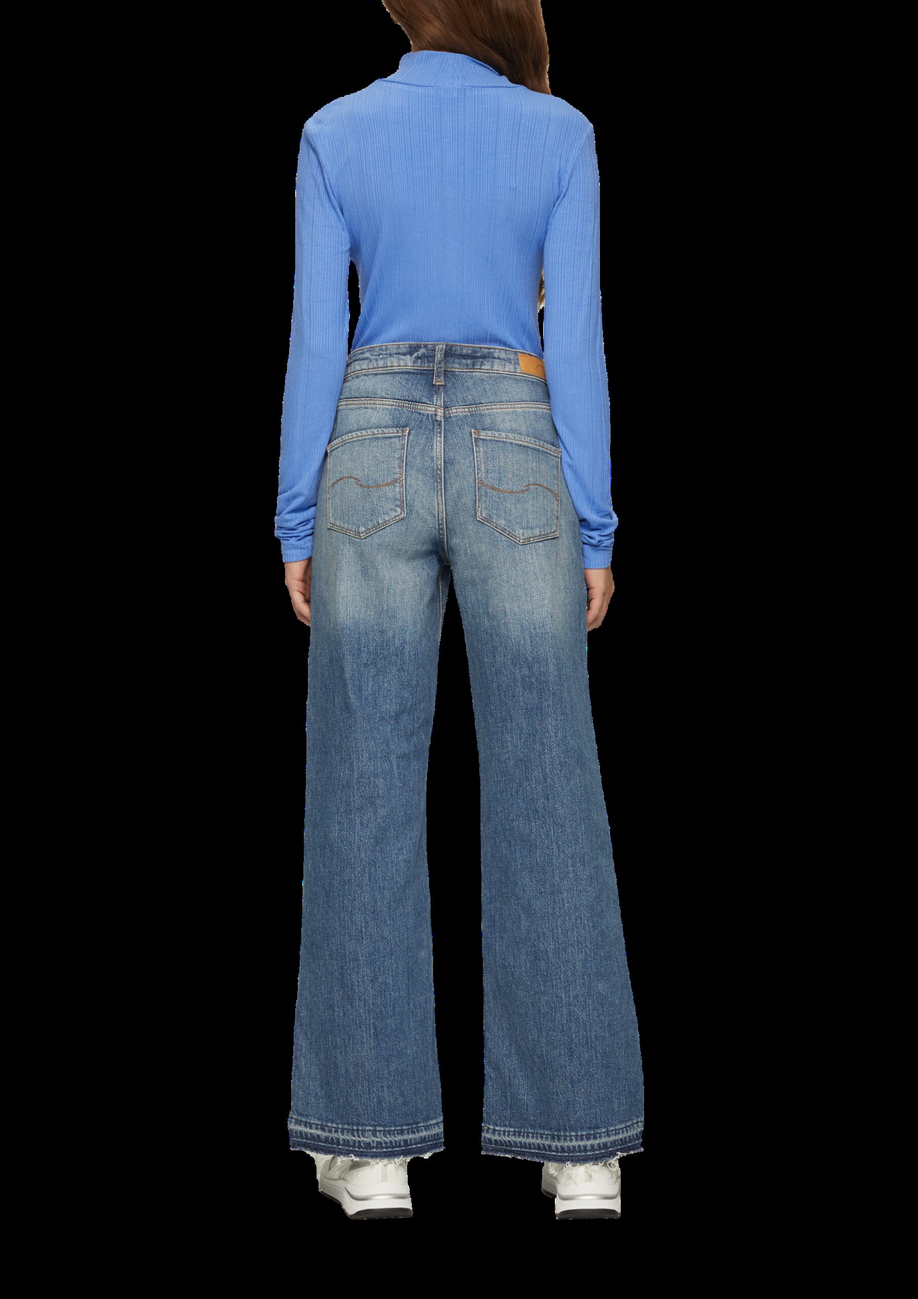 Rippshirt im Slim Fit aus Viskosemix