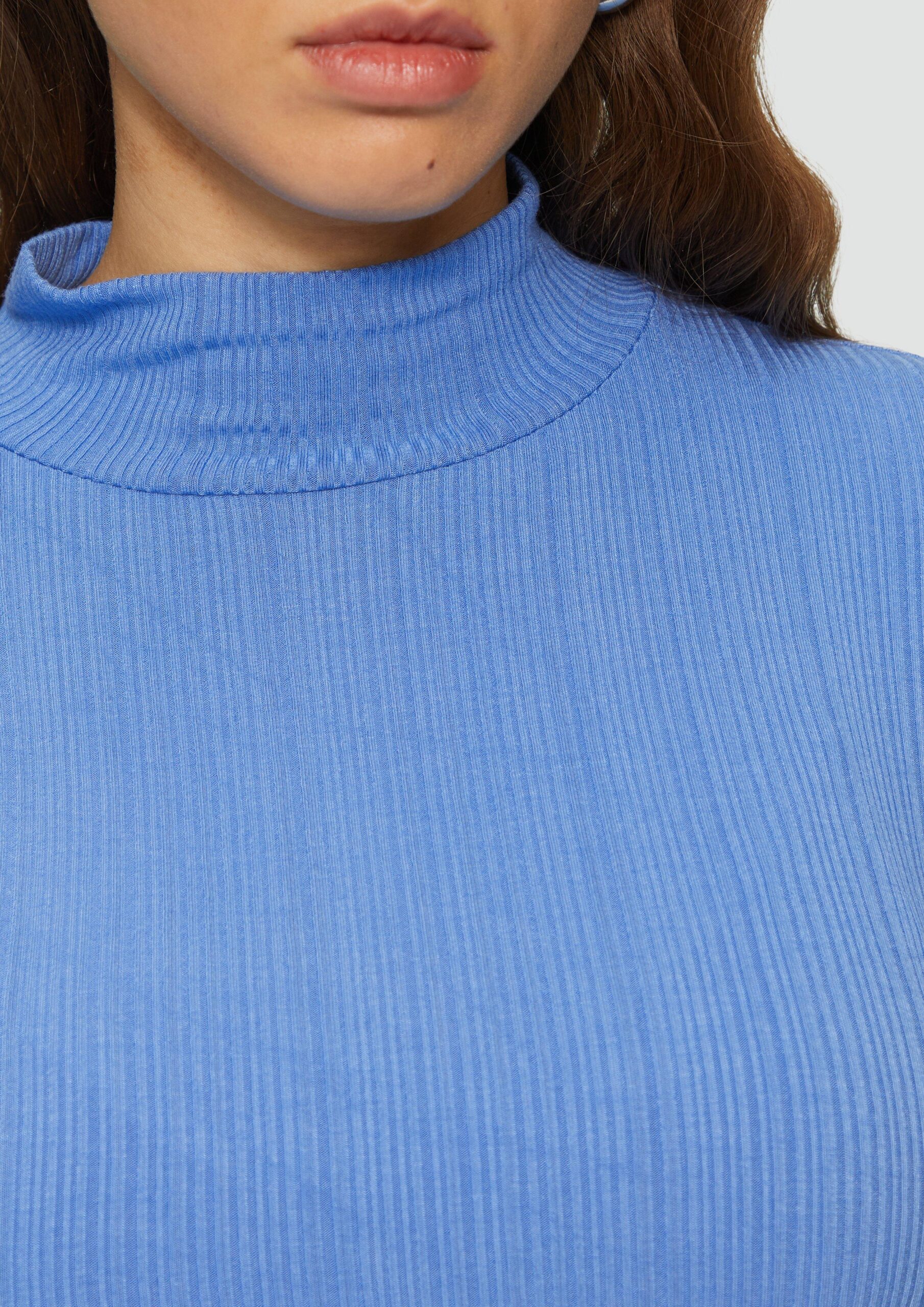 Rippshirt im Slim Fit aus Viskosemix