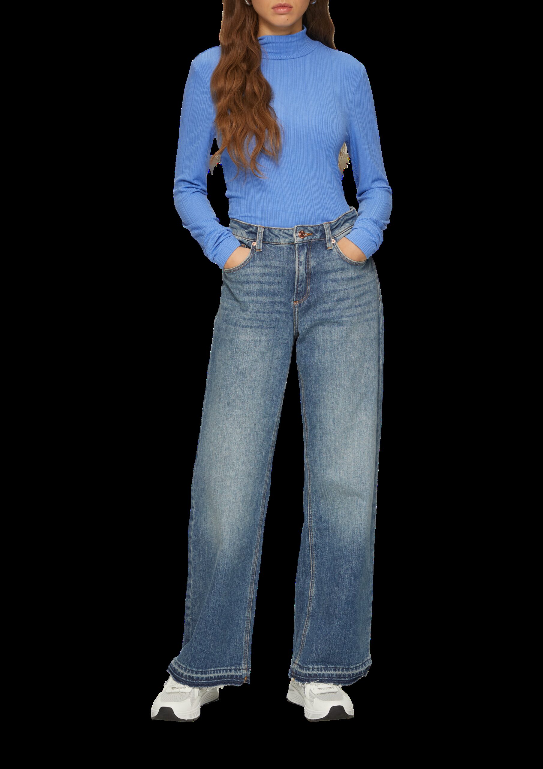 Rippshirt im Slim Fit aus Viskosemix