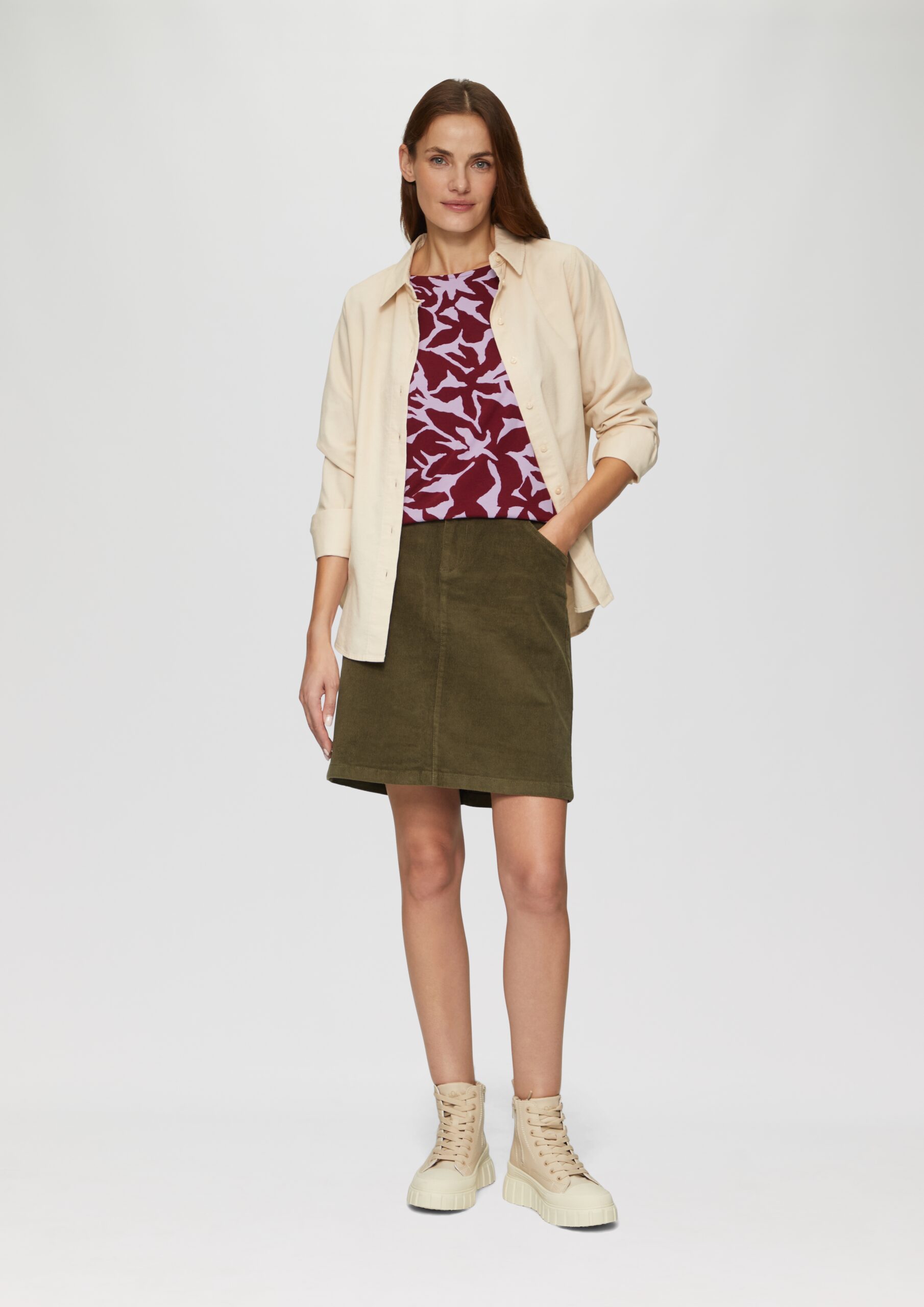 Shirt mit All-over-Print aus Viskosestretch