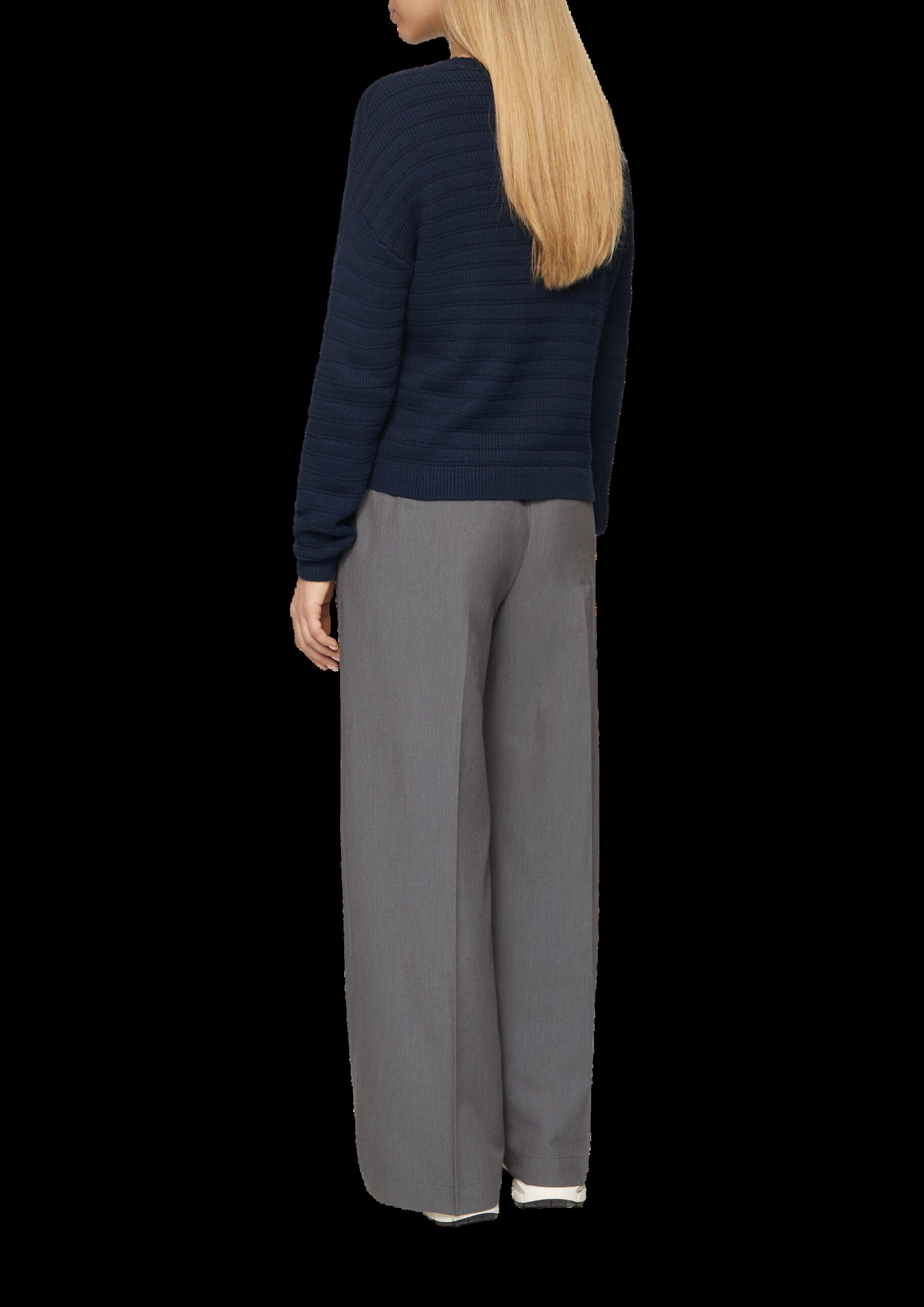 Baumwollmix-Pullover mit Strukturmuster