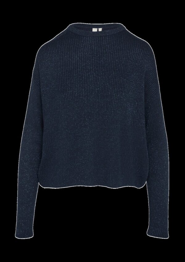 Ripppulli mit leichtem Glitzereffekt und überschnittenen Schultern