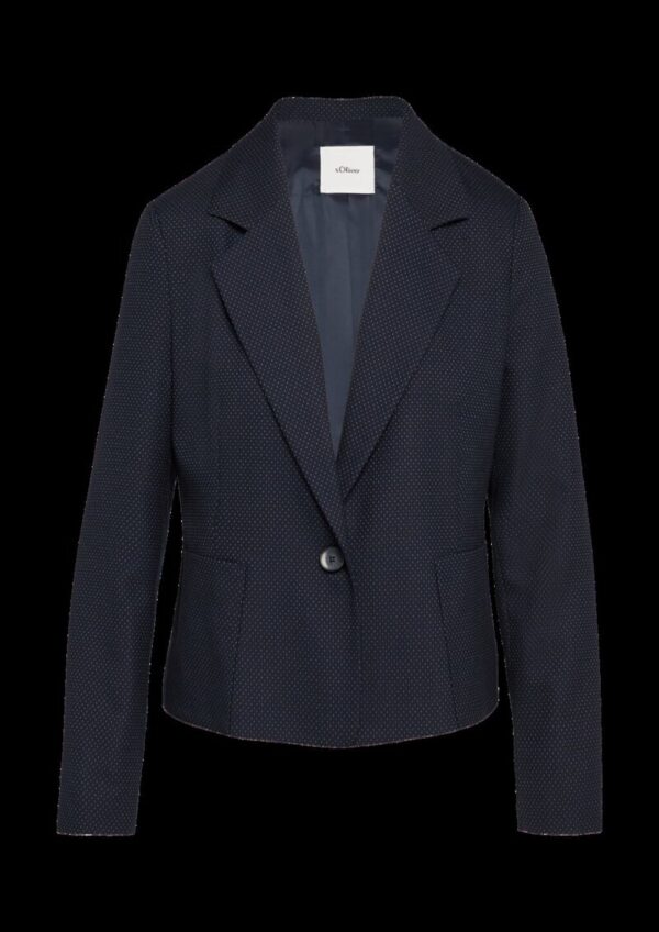 Fein gepunkteter Blazer mit großen Taschen
