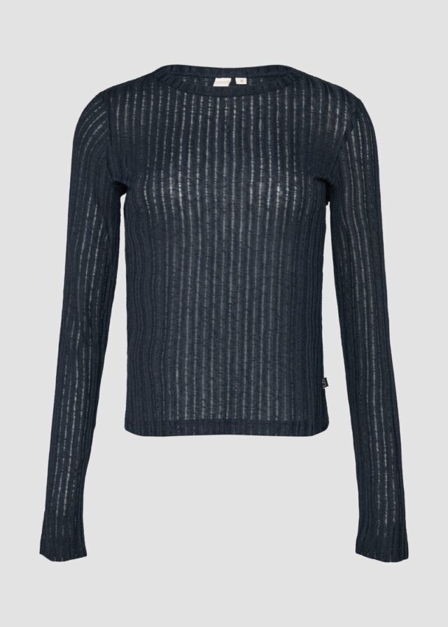 Leicht transparentes Longsleeve mit Strukturmuster