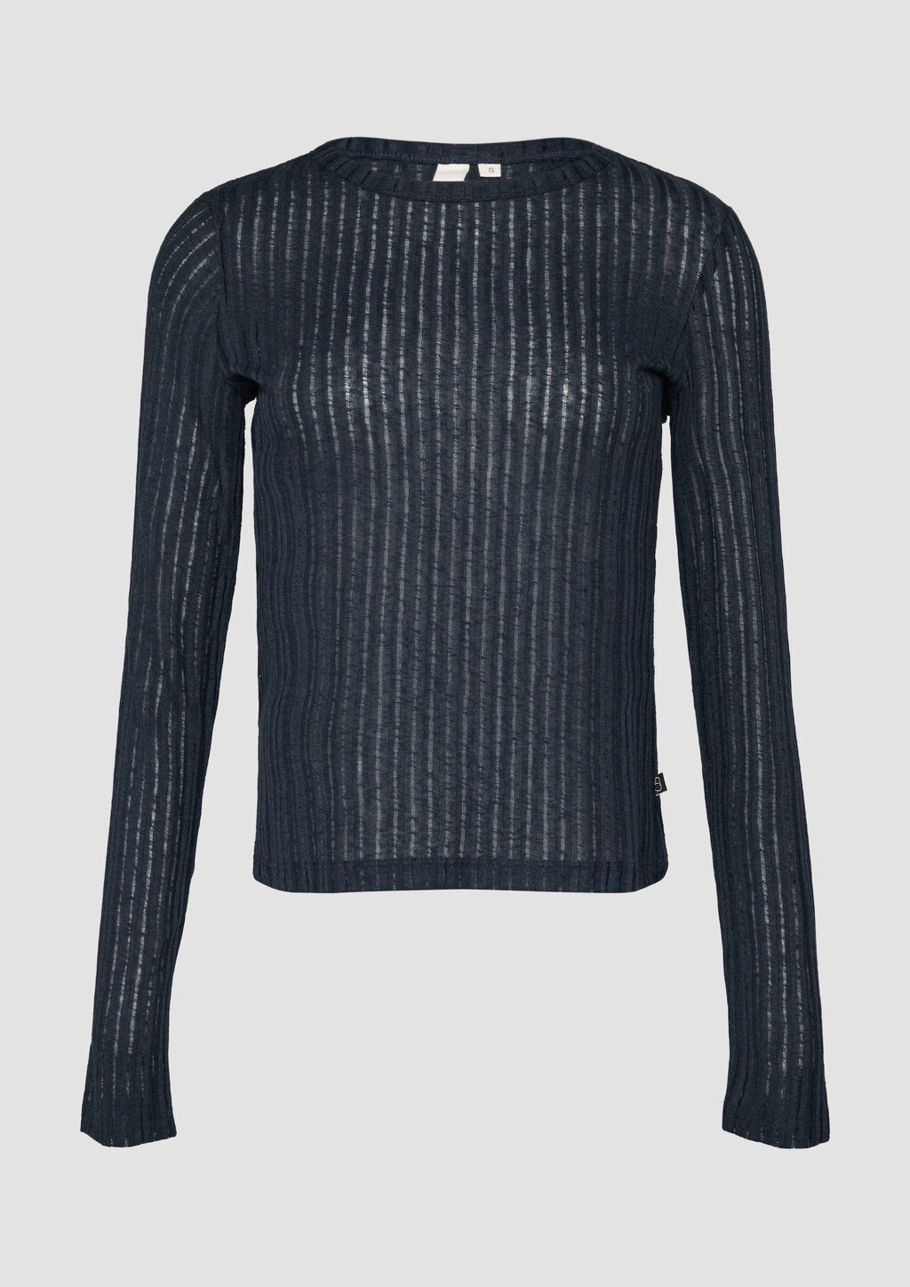 Leicht transparentes Longsleeve mit Strukturmuster