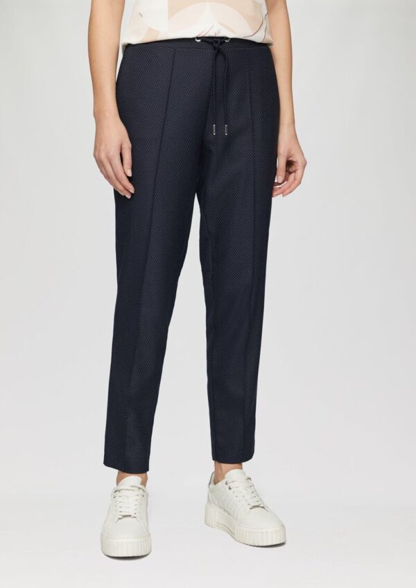 Fein gepunktete Jogpants mit Tapered Leg