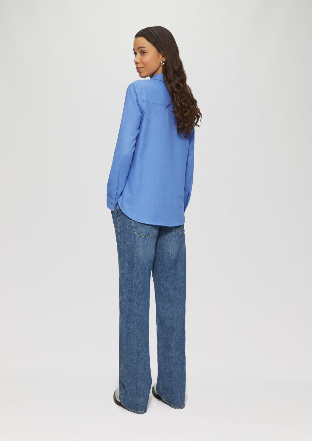 Hemdbluse aus Flanell mit aufgesetzten Taschen