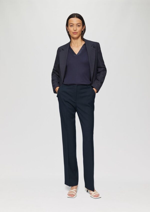 Fein gepunktete Straight-Leg-Hose