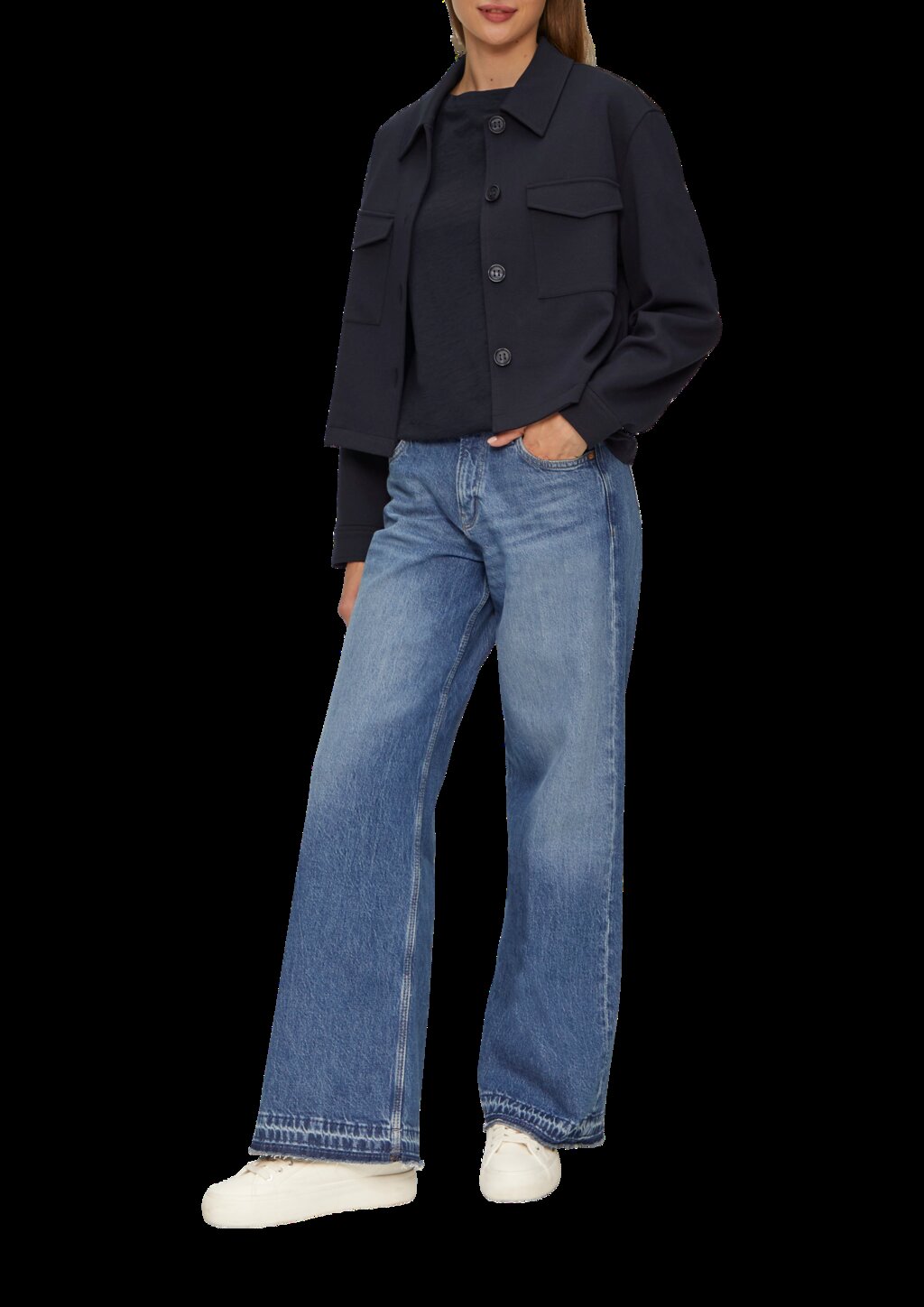 Baumwollshirt mit U-Boot-Ausschnitt