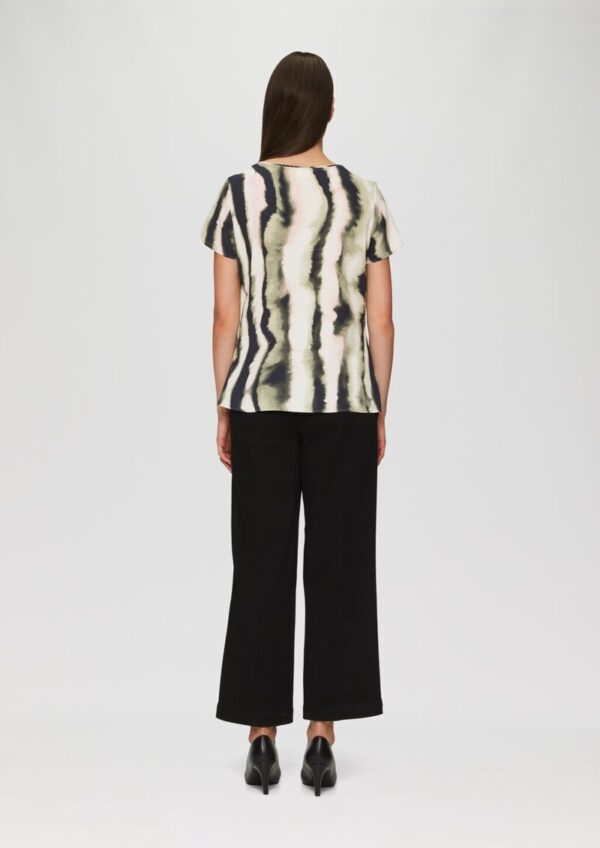 Kurzarmbluse aus Crêpe mit Schmuckkante