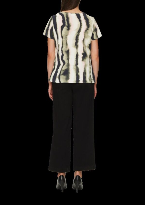 Kurzarmbluse aus Crêpe mit Schmuckkante