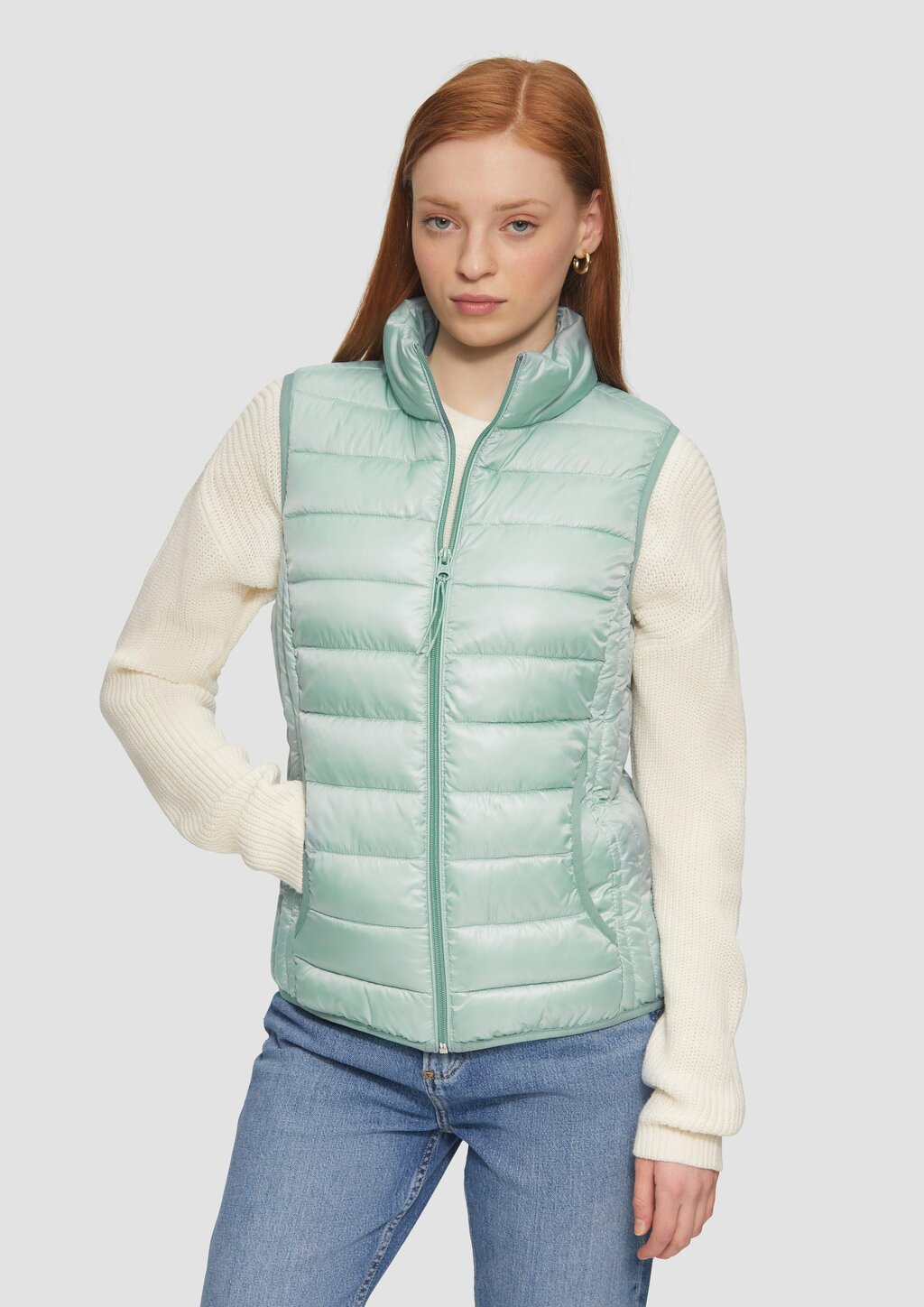 Steppweste mit Stehkragen