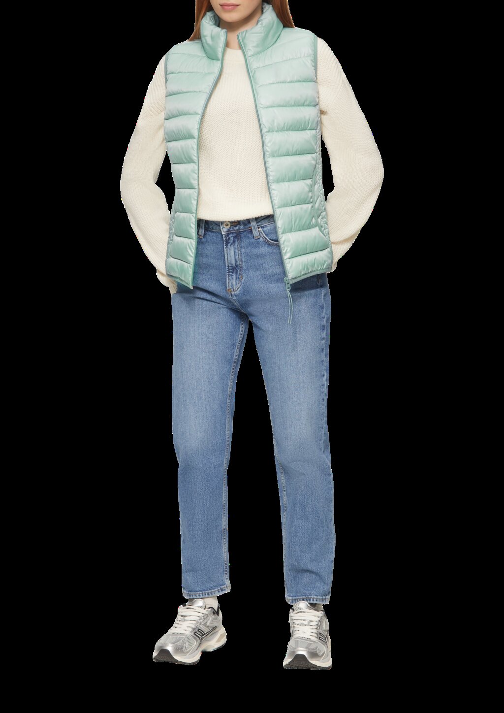 Steppweste mit Stehkragen