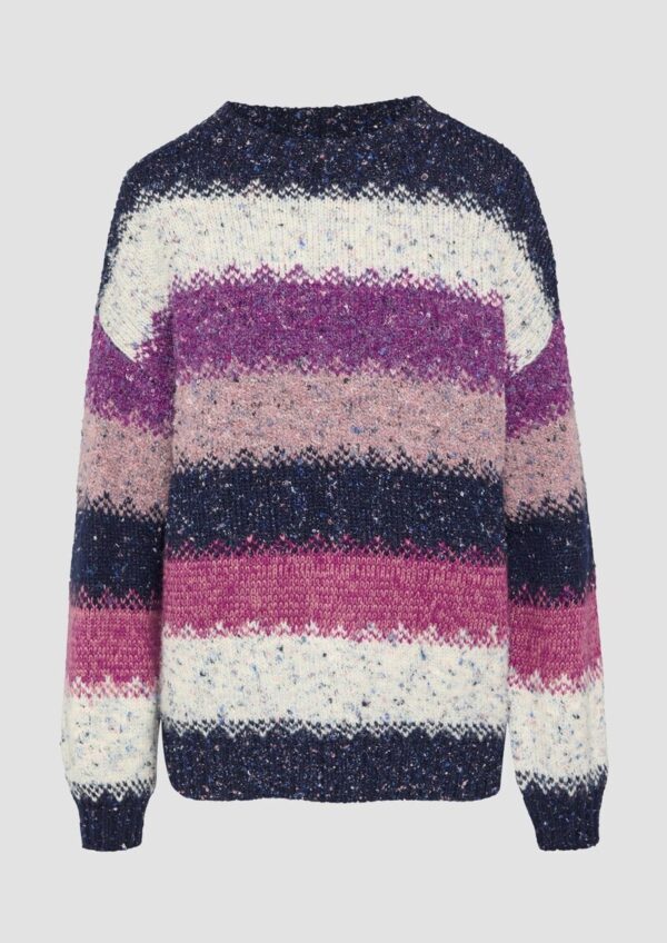 Oversize Pullover mit mehrfarbigem Streifenmuster