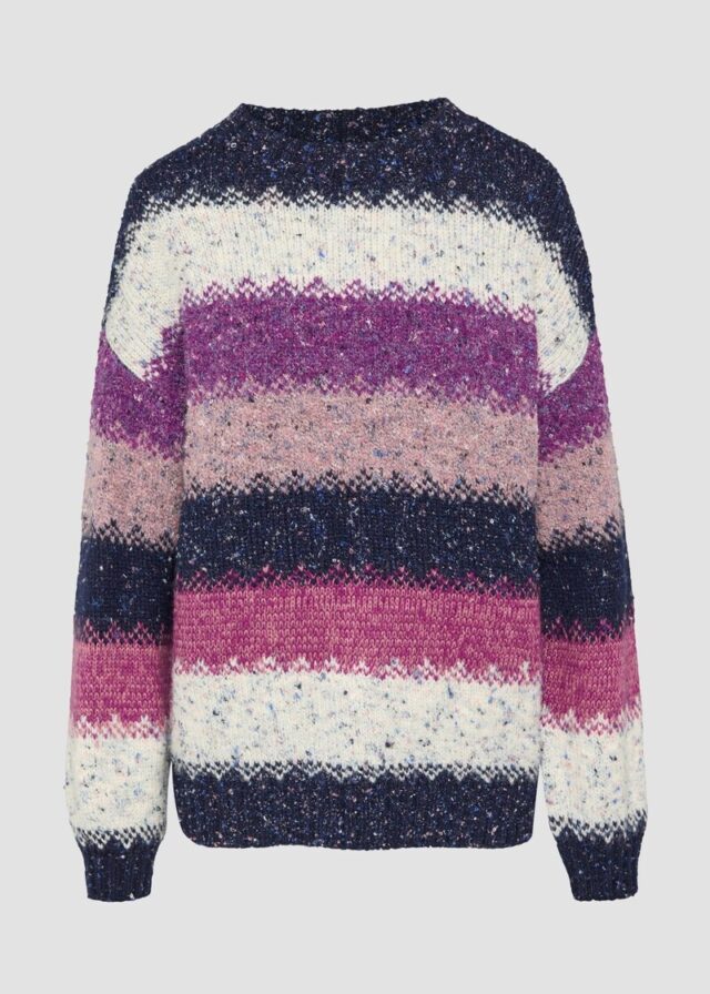 Oversize Pullover mit mehrfarbigem Streifenmuster