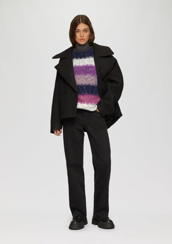 Oversize Pullover mit mehrfarbigem Streifenmuster